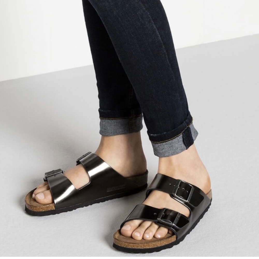 🍂BIRKENSTOCKS ARIZONA METALLIC ANTHRACITE🍂